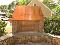 Custom Outdoor Fireplace Copper Chimney Cap